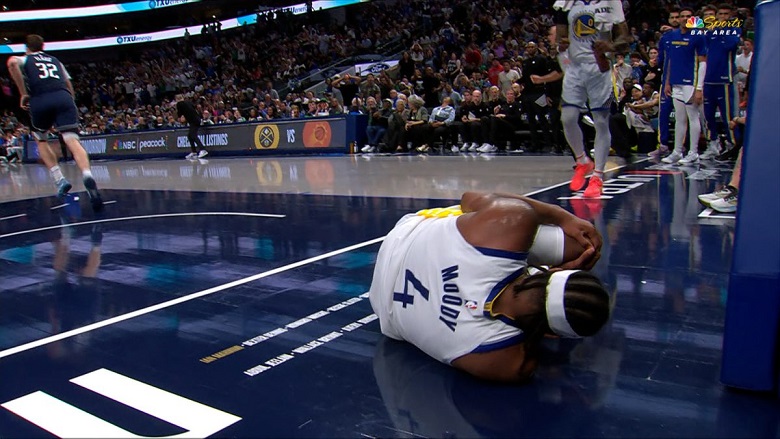 Starspieler Moses Moody von den Golden State Warriors verletzte sich erneut und musste das Spiel verlassen